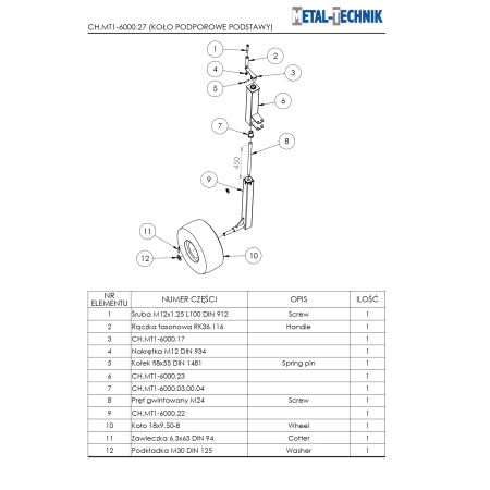 Katalog części zamiennych - Metal-Technik Chwastownik MT1 - 6000